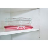 Emsa CLIP & CLOSE N10414 Quadrato Scatola 0,8 L Trasparente 1 pz, Casella trasparente/Rosso, Scatola, Quadrato, 0,8 L, Trasparente, Vetro, 420 °C