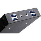 SilverStone FP32-E scheda di interfaccia e adattatore Interno USB 3.2 Gen 1 (3.1 Gen 1), Pannello frontale Nero, Parallelo, USB 3.2 Gen 1 (3.1 Gen 1), Audio in, Auoio out, Nero, 101,6 mm, 120 mm
