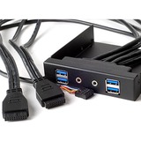 SilverStone FP32-E scheda di interfaccia e adattatore Interno USB 3.2 Gen 1 (3.1 Gen 1), Pannello frontale Nero, Parallelo, USB 3.2 Gen 1 (3.1 Gen 1), Audio in, Auoio out, Nero, 101,6 mm, 120 mm