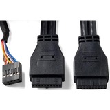 SilverStone FP32-E scheda di interfaccia e adattatore Interno USB 3.2 Gen 1 (3.1 Gen 1), Pannello frontale Nero, Parallelo, USB 3.2 Gen 1 (3.1 Gen 1), Audio in, Auoio out, Nero, 101,6 mm, 120 mm