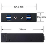 SilverStone FP32-E scheda di interfaccia e adattatore Interno USB 3.2 Gen 1 (3.1 Gen 1), Pannello frontale Nero, Parallelo, USB 3.2 Gen 1 (3.1 Gen 1), Audio in, Auoio out, Nero, 101,6 mm, 120 mm