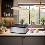 Unold 48826 Eismaschine & Joghurtbereiter EVA Gelatiera compressore 1,5 L 120 W Nero, Acciaio inox accaio/Nero, Gelatiera compressore, 1,5 L, 1 ciotole, Nero, Acciaio inox, LED, 1,2 m
