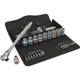 Wera 8100 SC 11 Set di cricchetto Zyklop Metal, in pollici, 1/2", Set di strumenti Nero/Verde