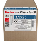 fischer Vite per truciolato ClassicFast II 3,5x25 testa svasata TX 