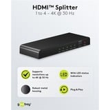 goobay Splitter HDMI 1 a 4 (4K @ 30Hz) Nero