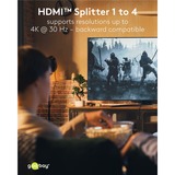 goobay Splitter HDMI 1 a 4 (4K @ 30Hz) Nero