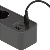 Brennenstuhl Multipresa Ecolor 4 vie con 2x USB-C, 1x USB-A, Ciabatta Nero/antracite
