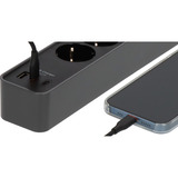 Brennenstuhl Multipresa Ecolor 4 vie con 2x USB-C, 1x USB-A, Ciabatta Nero/antracite