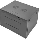 Digitus Alloggiamento a parete Serie Dynamic Basic - 600 x 600 mm (L x P), IT armadio Nero, Da parete, 9U, 60 kg, Lucchetti, 26 kg, Nero