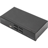 Digitus KVM Switch DisplayPort 4x1, Switch KVM Nero