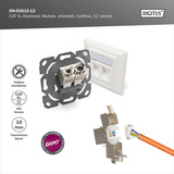 Digitus Modulo Keystone CAT 6A schermato senza attrezzi 12 pz., Modulo di Keystone 