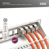 Digitus Modulo Keystone CAT 6A schermato senza attrezzi 12 pz., Modulo di Keystone 