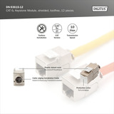 Digitus Modulo Keystone CAT 6A schermato senza attrezzi 12 pz., Modulo di Keystone 