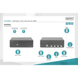 Digitus Switch KVM HDMI 4x 1 Nero