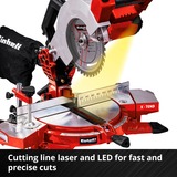 EINHELL TE-MS 18/210 Li-Solo 3000 Giri/min, Sega mitra/Troncatrice rosso/Nero, 3000 Giri/min, 104,2 dB, 91,2 dB, 3 dB, Batteria, Ioni di Litio