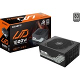 GIGABYTE UD1600PM PG5 AI TOP Alimentatore - PCIe 5.0, 80 PLUS Platinum, Design completamente modulare, Ventola da 120 mm, Compatibile con ATX 3.1, Spina EU, Alimentatore PC Nero, 80 PLUS Platinum, Design completamente modulare, Ventola da 120 mm, Compatibile con ATX 3.1, Spina EU, 1600 W, 100 - 240 V, 50/60 Hz, 15 - 7.5 A, Attivo, 150 W