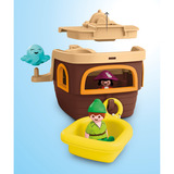 PLAYMOBIL Junior & Disney: Nave pirata di Peter Pan con gioco d'acqua, Giochi di costruzione 