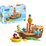 PLAYMOBIL Junior & Disney: Nave pirata di Peter Pan con gioco d'acqua, Giochi di costruzione 