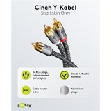 goobay Cavo Y Cinch Plus Nero/Argento