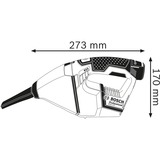 Bosch GAS 10,8 V-LI aspirapolvere senza filo Blu Senza sacchetto, Aspirapolvere portatile blu, 8 V-LI, Secco, Filtro, 900 l/min, Senza sacchetto, Blu, 77 mm