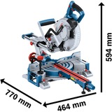 Bosch GCM 18V-216 D PROFESSIONAL 5000 Giri/min, Sega mitra/Troncatrice blu, Doppio smusso, Senza spazzola, 5000 Giri/min, 48°, 48°, 47°