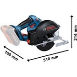 Bosch GKM 18V-50 Professional, Sega circolare blu/Nero, 18 V, 263 mm, 358 mm, 221 mm