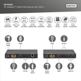 Digitus Set extender KVM HDMI 4K HDBaseT 2.0, Estensione HDMI Nero