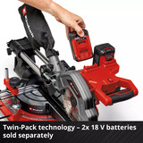 EINHELL Sega a batteria con taglio a trazione e a ingletto TE-SM 36/8 L Li-Solo, 36 Volt (2x18V), Sega mitra/Troncatrice rosso