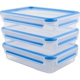 Emsa 515645 recipiente per cibo Rettangolare Scatola 1,2 L Trasparente 3 pz, Casella trasparente/Blu, Scatola, Rettangolare, 1,2 L, Trasparente, Polipropilene (PP), Elastomero Termoplastico (TPE), Germania