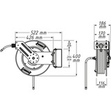 Hazet Avvolgitubo aperto 9040OS-10, 20 metri, Tubo per aria compressa blu