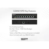 Netgear GSM4210PD-100EUS switch di rete Gestito L2/L3 Gigabit Ethernet (10/100/1000) Supporto Power over Ethernet (PoE) Nero, Interruttore Gestito, L2/L3, Gigabit Ethernet (10/100/1000), Full duplex, Supporto Power over Ethernet (PoE), Montaggio rack