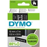 Dymo D1 etichette originali | stampa bianca su nero | 12 mm x 7 m | etichette autoadesive per etichettatrice LabelManager | 1 Pezzo, Nastro di scrittura Bianco su nero, Poliestere, Belgio, -18 - 90 °C, DYMO, LabelManager, LabelWriter 450 DUO