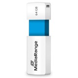 MediaRange Color Edition 64 GB, Chiavetta USB bianco/Blu chiaro