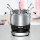 Rommelsbacher F 1200 fondue, gourmet & wok 1,5 L 6 persona(e), Fonduta accaio/Nero, 6 persona(e), 1,5 L, Nero, Acciaio inossidabile, Rotondo, Acciaio inossidabile, Pulsanti