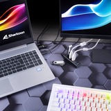 Sharkoon Hub in alluminio USB 3.2 Gen 1 a 4 porte, Hub USB Nero