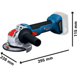 Bosch Smerigliatrice angolare a batteria X-LOCK GWX 18V-8 Professional solo, 18Volt blu/Nero