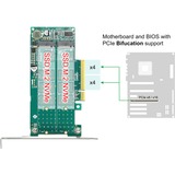 DeLOCK 89045 scheda di interfaccia e adattatore Interno M.2, Controllore PCIe, M.2, A basso profilo, PCIe 4.0, 5 - 50 °C, -25 - 70 °C