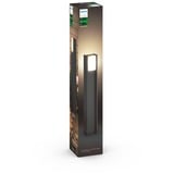 Philips Hue Paletto per esterni Turaco, Luce LED Nero, Philips Hue White Paletto per esterni Turaco, Illuminazione su base/asta intelligente, Bluetooth/Zigbee, Antracite, LED, Alluminio, E27