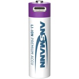 Ansmann Batteria Li-Ion Mignon AA tipo 2.000 (min. 1.800 mAh), confezione da 4 bianco/Viola