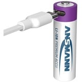 Ansmann Batteria Li-Ion Mignon AA tipo 2.000 (min. 1.800 mAh), confezione da 4 bianco/Viola