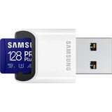 Samsung PRO Plus microSD Memory Card 128GB (2023), USB Card Reader incluso, Scheda di memoria USB Card Reader incluso, 128 GB, MicroSDXC, Classe 10, UHS-I, 180 MB/s, 130 MB/s