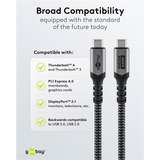 goobay Cavo USB4 Gen 3x2, connettore USB-C > connettore USB-C, 40Gbit/s Nero/grigio