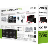 ASUS Dual -RTX5060-O8G-WHITE NVIDIA GeForce RTX 5060 8 GB GDDR7, Scheda grafica bianco, GeForce RTX 5060, 8 GB, GDDR7, 128 bit, 7680 x 4320 Pixel, PCI Express 5.0