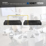 Digitus Set extender KVM HDMI 4K HDBaseT, Estensione HDMI Nero