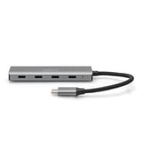 Digitus USB-C 4 porte, Hub USB argento
