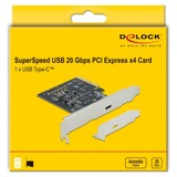 DeLOCK 89036 scheda di interfaccia e adattatore Interno PCIe, USB 3.2 Gen 2 (3.1 Gen 2), Controller USB PCIe, PCIe, USB 3.2 Gen 2 (3.1 Gen 2), A basso profilo, PCIe 3.0, Acciaio inossidabile, PC