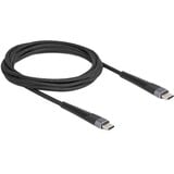 DeLOCK Cavo USB 2.0, connettore USB-C > connettore USB-C con protezione anti-piega estesa Nero