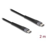 DeLOCK Cavo USB 2.0, connettore USB-C > connettore USB-C con protezione anti-piega estesa Nero