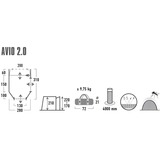 High Peak Busvorzelt Avio 2.0, Tenda grigio/Limone verde