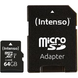 Intenso 3423490 memoria flash 64 GB MicroSDXC UHS-I Classe 10, Scheda di memoria 64 GB, MicroSDXC, Classe 10, UHS-I, 90 MB/s, Class 1 (U1)